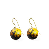 Earrings Reindeer Northern Lights with gold-plated silver hooks