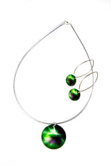 Earrings Sky Northern Lights w silver hooks