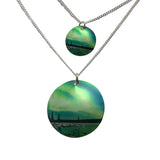 Necklace Aqua Northern Lights with a silver chain