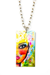 Pendant Art Yellow Warrior Rektangular