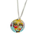 Necklace Art Yellow Warrior with a silver chain