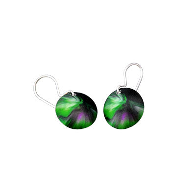 Earrings Aqua Northern Lights w silver hooks