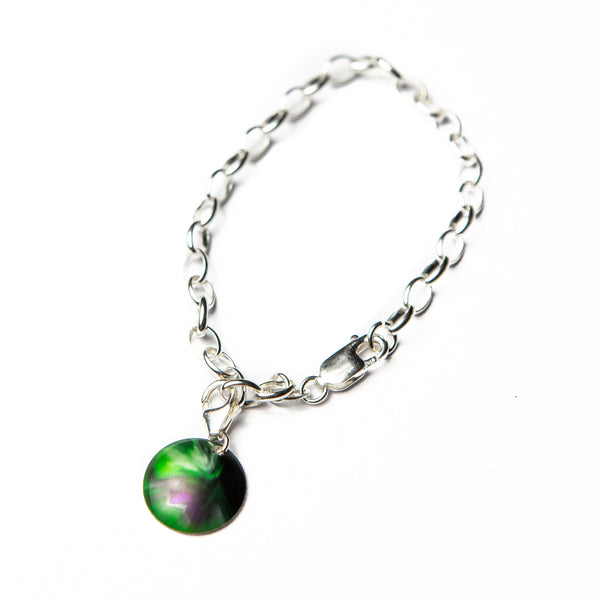 Bracelet Sky Northern lights w charm silver
