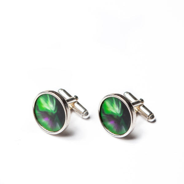 Cufflinks Sky Northern Lights solid silver