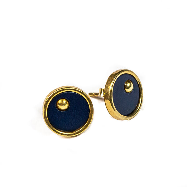 Earrings - 18 K gold with studs- Golden fields
