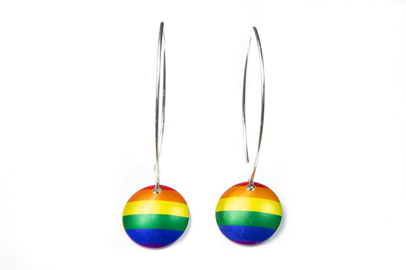Pride Earrings with long silver hooks