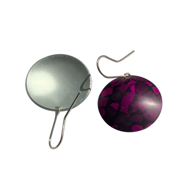 Earrings Wood Art w silver hooks