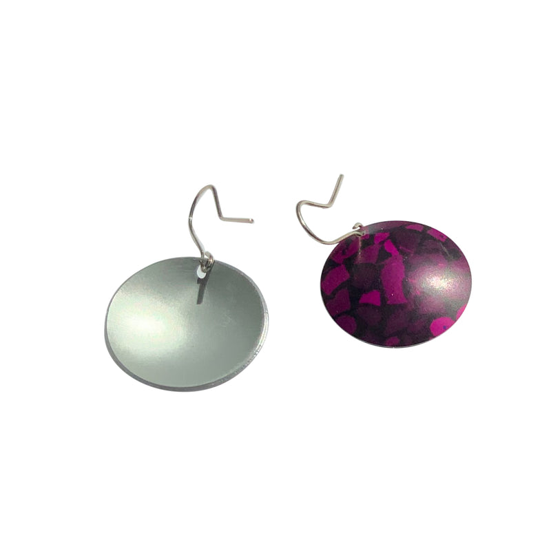 Earrings Wood Art w silver hooks