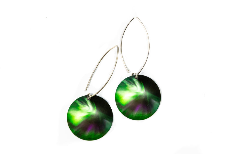 Earrings Sky Northern Lights w silver hooks