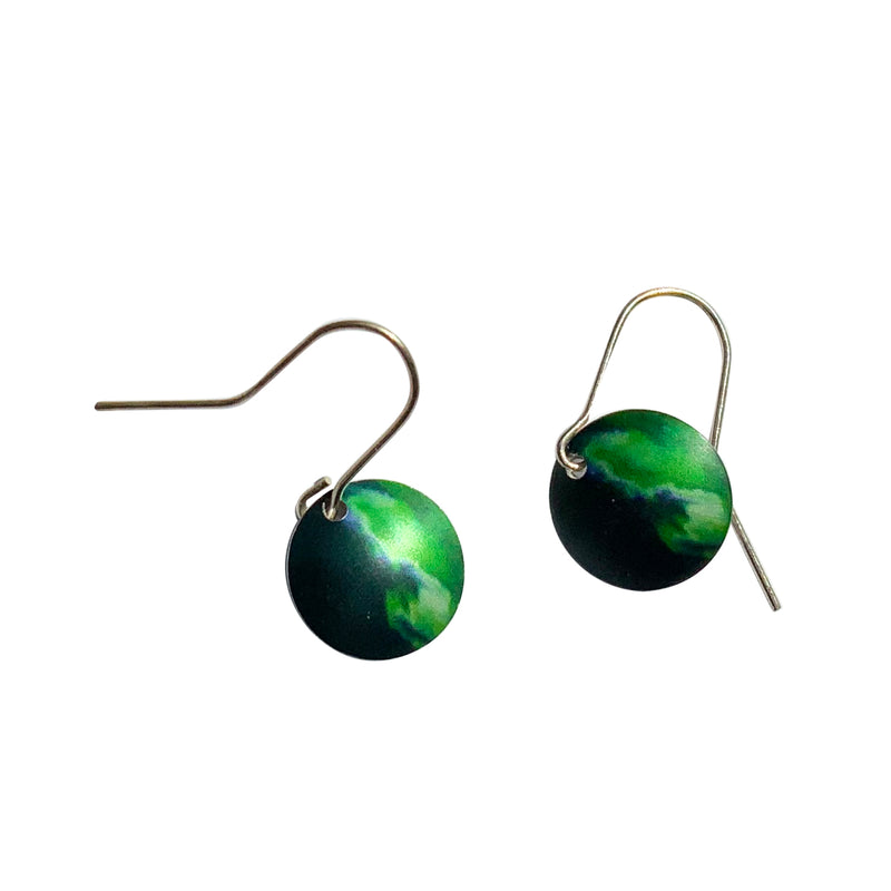 Earrings Sky Northern Lights w silver hooks