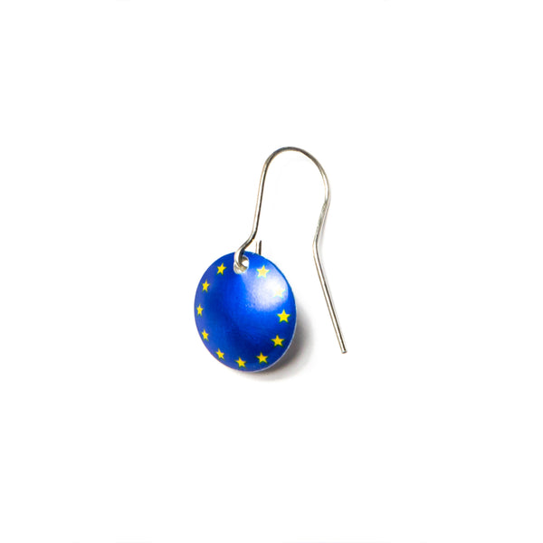 Earrings EU Flag w silver hooks