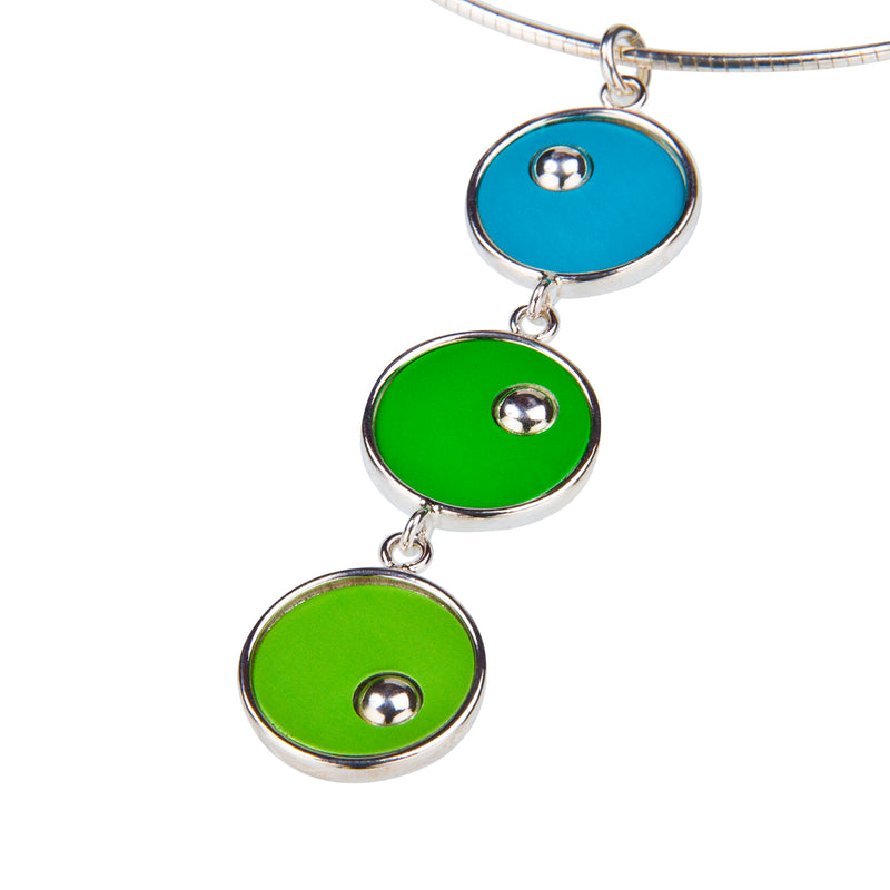 Necklace - Par 3 On the Green - solid silver (small-size 18mm)