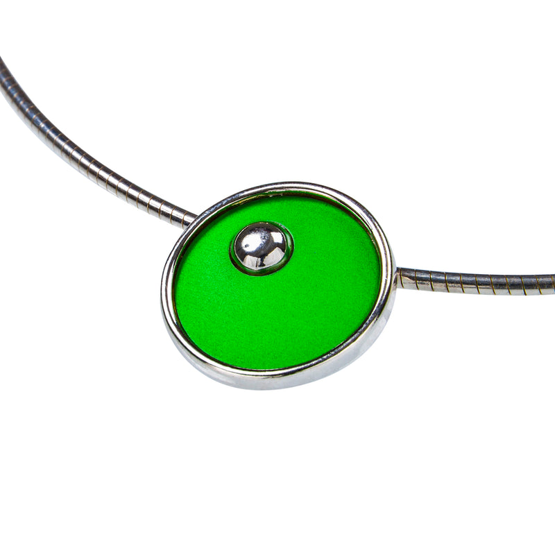 Necklace - On the Green - solid silver w omega chain