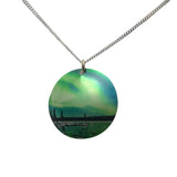 Necklace Aqua Northern Lights with a silver chain