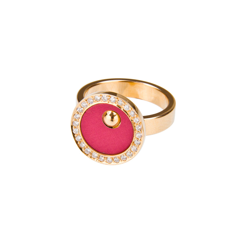 Ring 18K yellow gold w 26 diamonds