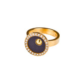 Ring 18K yellow gold w 26 diamonds