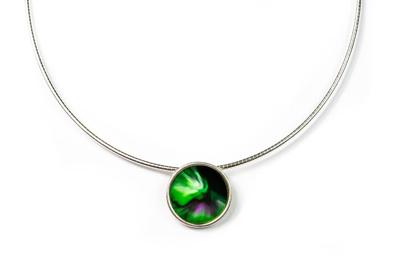 Necklace Sky Northern Lights solid silver with an exclusive omega chain