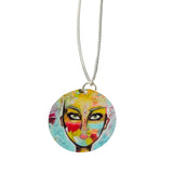 Necklace Art Yellow Warrior with a silver chain