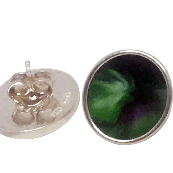 Earrings Sky Northern Lights solid silver w studs